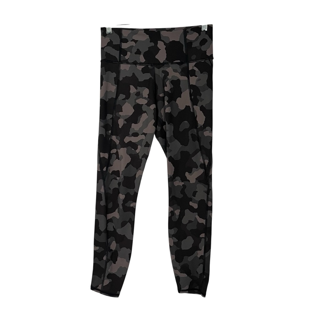 Athleta Lightning Camo 7/8 Tight Legging Small Women's Green Black Athletic EUC